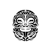 Viking faces in ornamental style. Maori tribal patterns. Suitable for prints. Isolated. . vector