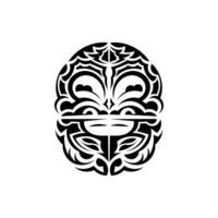 Viking faces in ornamental style. Maori tribal patterns. Suitable for prints. Isolated. Vector. vector