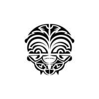 Viking faces in ornamental style. Maori tribal patterns. Suitable for tattoos. Isolated. Vector. vector