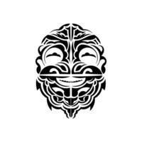 Ornamental faces. Polynesian tribal patterns. Suitable for prints. Isolated. . vector