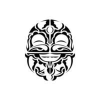 Viking faces in ornamental style. Maori tribal patterns. Suitable for tattoos. Isolated on white background. Vector. vector