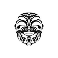 Ornamental faces. Maori tribal patterns. Suitable for prints. Isolated. Black ornament, illustration. vector