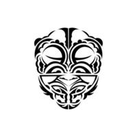 Ornamental faces. Maori tribal patterns. Suitable for prints. Isolated. Vector illustration.