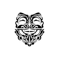 Ornamental faces. Maori tribal patterns. Suitable for prints. Isolated on white background. Vector. vector