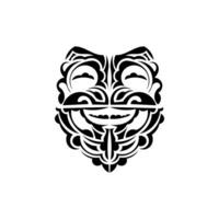 Ornamental faces. Maori tribal patterns. Suitable for prints. Isolated on white background. Vector. vector