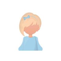 The little girl is depicted waist deep. Cartoon style. . vector