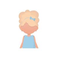 The little girl child is depicted waist deep. Isolated on white background. . vector