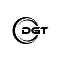 DGT letter logo design in illustration. Vector logo, calligraphy designs for logo, Poster, Invitation, etc.