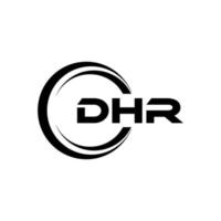 DHR letter logo design in illustration. Vector logo, calligraphy designs for logo, Poster, Invitation, etc.