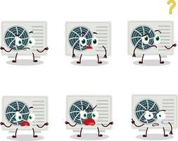 Cartoon character of air conditioner with what expression vector