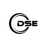 DSE letter logo design in illustration. Vector logo, calligraphy designs for logo, Poster, Invitation, etc.