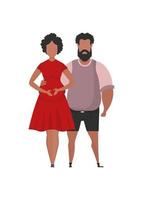Pregnant woman with her husband in full growth. isolated. Happy pregnancy concept. Vector in cartoon style.