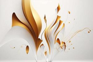 Abstract golden white liquid background photo