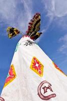 Tee pee agent blue sky photo