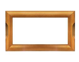 Blank wooden frame isolated photo