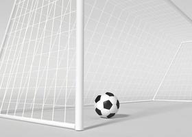 Football goal and soccer ball isolated on white background. 3d render photo