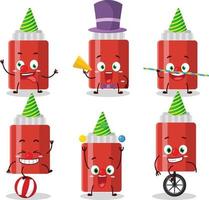 Cartoon character of sauce bottle with various circus shows vector