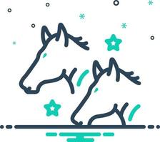 mix icon for horses vector