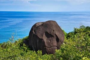 Anse major trail, granite rock formation that looks like a gorila photo