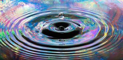 Water droplets creating ripple in liquid photo