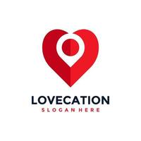 Love location logo design template. Concept of favorite place isolated with flat style icon modern. Creative map pointer with heart vector symbol.