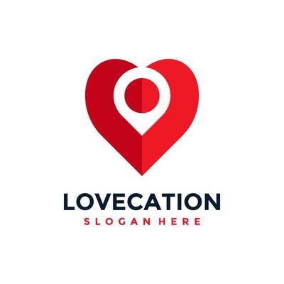 Love location logo design template. Concept of favorite place isolated with flat style icon modern. Creative map pointer with heart vector symbol.