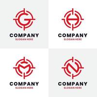 Set of Letter Initial Target Logo Template Design. Vector illustration