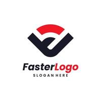 Abstract speedometer logo template design concept. Speed and fast logo vector. vector