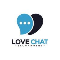 Love Chat Logo Template Design. Vector illustration.