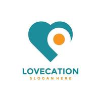 Love location logo design template. Concept of favorite place isolated with flat style icon modern. Creative map pointer with heart vector symbol.