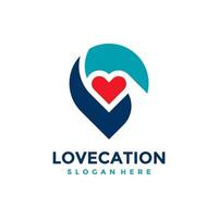 Love location logo design template. Also it can be for the concept of caring icons for family, children, association, clinic, hospital, childbirth, etc. vector