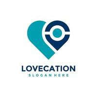 Love location logo design template. Concept of favorite place isolated with flat style icon modern. Creative map pointer with heart vector symbol.