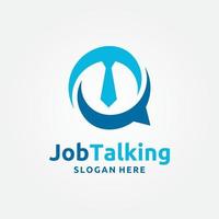 Job Talk Logo Template Design. Social job chat vector illustration