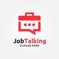 Job Talk Logo Template Design. Social job chat vector illustration