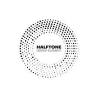 Halftone circle frame border with pattern of dots vector