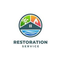 edificio restauracion servicios logo vector