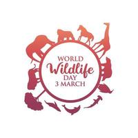 March 3, World Wildlife Day Logo Design Template. Vector Illustration.