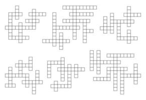 Crossword game grid, blank boxes for word riddle vector