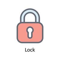 Lock Vector Fill Outline Icons. Simple stock illustration stock