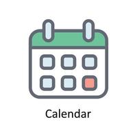 Calendar Vector Fill Outline Icons. Simple stock illustration stock