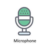 Microphone Vector Fill Outline Icons. Simple stock illustration stock