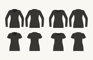 Women Outline T-Shirt Black vector