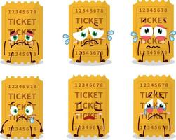 Ticket cartoon in character with sad expression vector