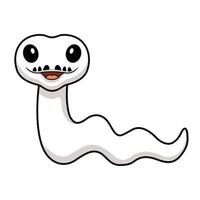 Cute white leucistic ball python snake cartoon vector