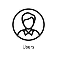 Users Vector  Outline Icons. Simple stock illustration stock