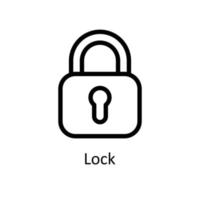 Lock Vector  Outline Icons. Simple stock illustration stock