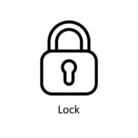 Lock Vector  Outline Icons. Simple stock illustration stock