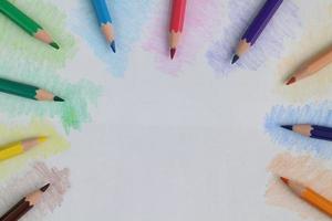 Colored Pencils Background. Back to School Concept Photography photo