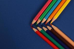 Colored Pencils Background. Back to School Concept Photography photo