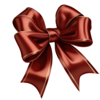 Red Silk Bow on White Background. png